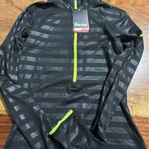 Nike Pro Black and Green Performance Jacket